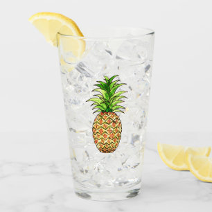 watercolor pineapple drawing glass