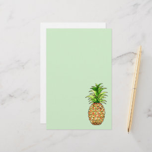 watercolor pineapple drawing stationery