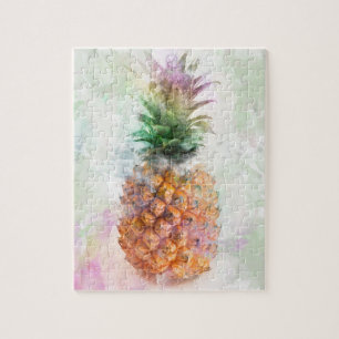 Watercolor pineapple jigsaw puzzle