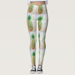 Watercolor Pineapple Leggings
