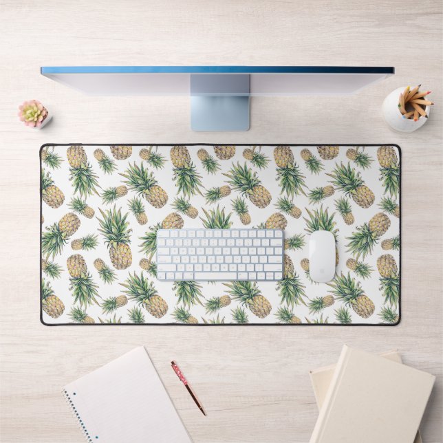 Watercolor Pineapple Pattern 2 Desk Mat (Office 1)