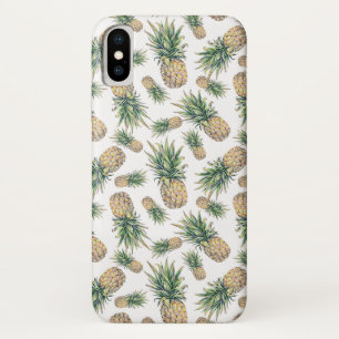 Watercolor Pineapple Pattern iPhone X Case