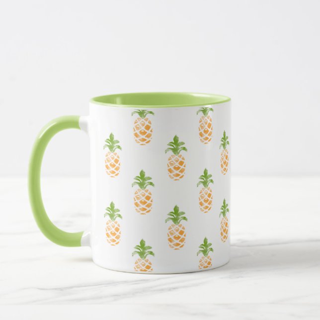 Watercolor Pineapple Pattern Mug (Left)