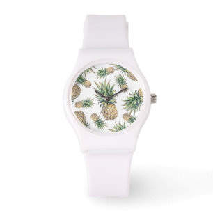 Watercolor Pineapple Pattern Watch