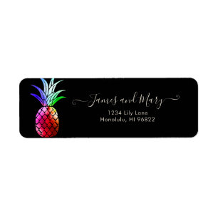 Watercolor Pineapple Return Address