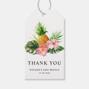 Watercolor Pineapple Summer Baby Brunch Thank You Gift Tags