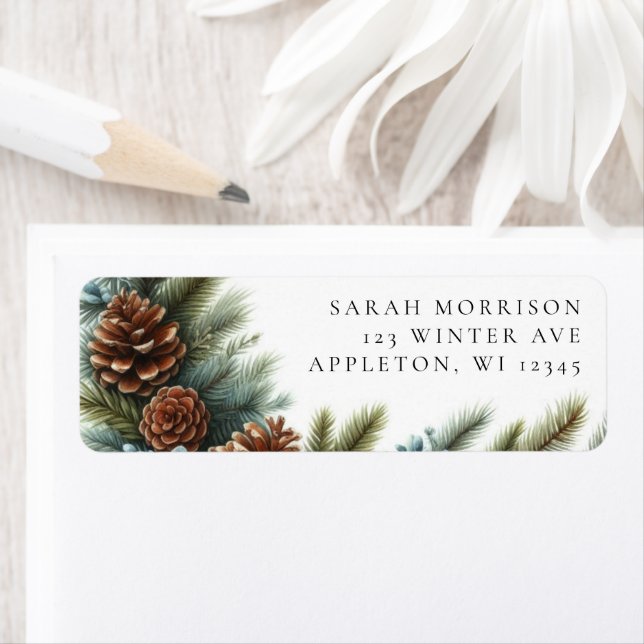 Watercolor Pinecones and Spruce Holiday (Insitu)