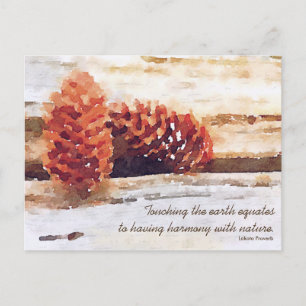 Watercolor Pinecones Encouragement Quote Postcard