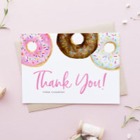 Watercolor Pink and Chocolate Doughnuts Baby Showe