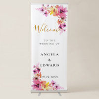 Watercolor Pink And Gold Floral Wedding Welcome