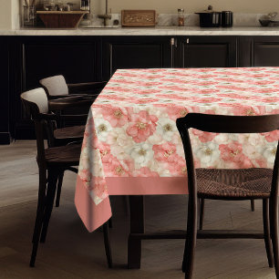 Watercolor pink and gold modern chic tablecloth
