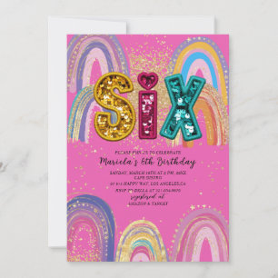  Watercolor pink and gold stars  BirthdaInvitation Invitation