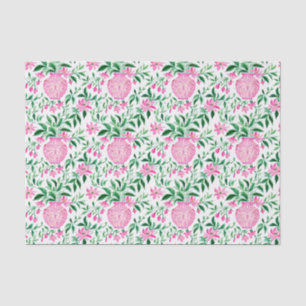 Watercolor Pink and Green Floral Ginger Jars Tissue Paper