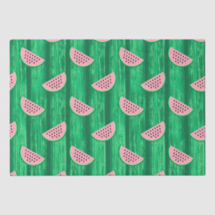 Watercolor Pink and Green Watermelon Pattern Tissue Paper
