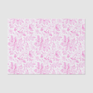 Watercolor Pink and White Floral Tissue Paper