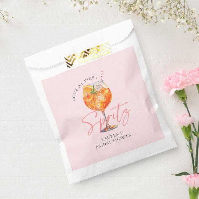 Watercolor Pink Aperol Spritz Bridal Shower Favour Bags (Sealed)
