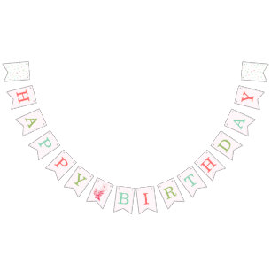Watercolor Pink Axolotl Birthday Party Bunting
