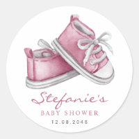 Watercolor Pink Baby Booties Baby Shower