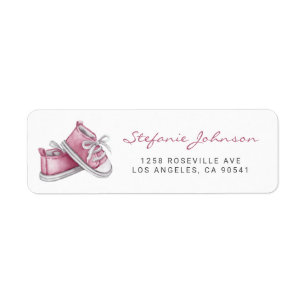 Watercolor Pink Baby Shoes Baby Shower