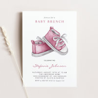 Watercolor Pink Baby Shoes It's a Girl Baby Brunch