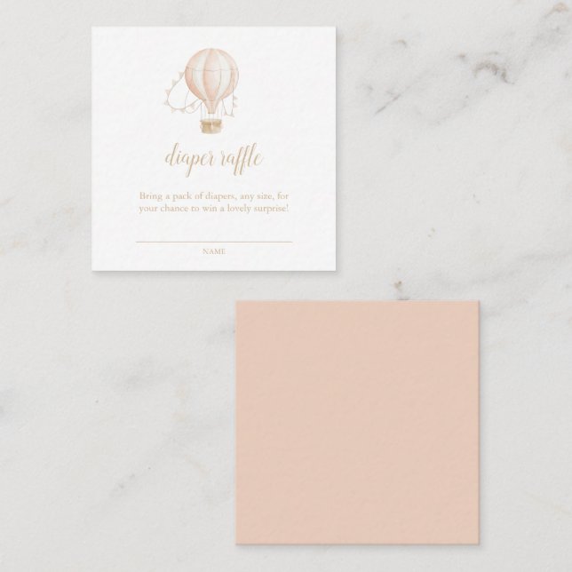 Watercolor Pink Baby Shower Diaper Raffle Card (Front/Back)