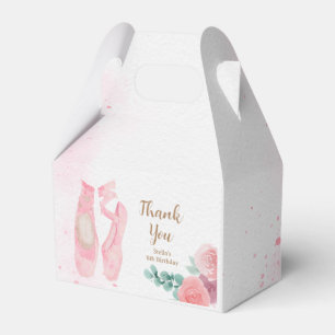 Watercolor Pink Ballerina Shoes Favour Box