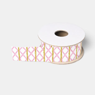 Watercolor Pink Bamboo Grosgrain Ribbon