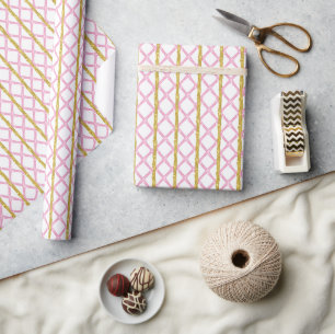 Watercolor Pink Bamboo Wrapping Paper