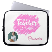 Watercolor Pink Best Teacher in The World Photo
