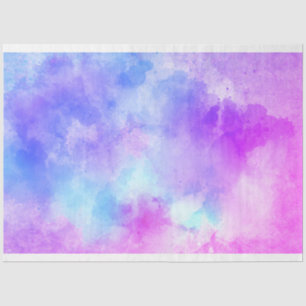Watercolor Pink  Blue Decoupage Background Tissue Paper