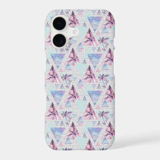 Watercolor Pink & Blue Palm Tree Pattern (Back)