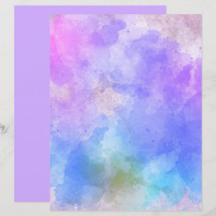 Watercolor Pink Blue Purple Scrapbook 8.5X11