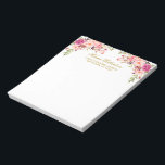 Watercolor Pink Blush Floral Gold Personalised  Notepad<br><div class="desc">Elegant Watercolor Pink Blush Floral Gold Personalised Stationary Paper Notepad includes beautiful pink roses.</div>