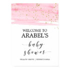 Watercolor Pink Blush & Gold Baby Shower Welcome
