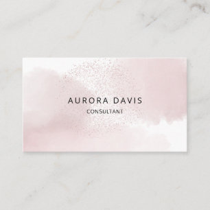 Watercolor Pink Blush Minimalist Modern Business Card