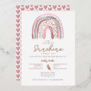 Watercolor Pink Boho Rainbow Baby Shower Rose Gold