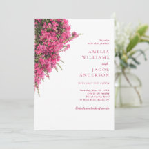 Watercolor Pink Bougainvillea All In One Wedding