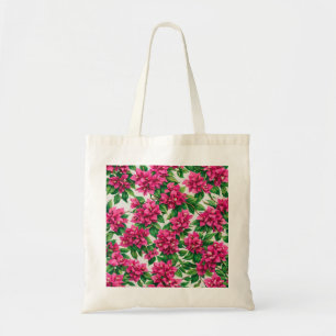 Watercolor Pink Bougainvillea Tropical Floral Patt Tote Bag