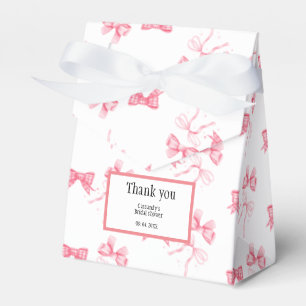 Watercolor Pink Bow Bachelorette Party Favour Box