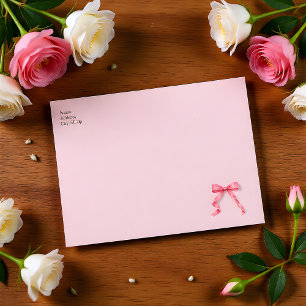 Watercolor Pink Bow Bridal Shower  Envelope