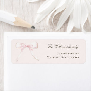 watercolor pink bow label