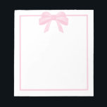 Watercolor Pink Bow Notepad<br><div class="desc">Perfect for everyday notes!</div>