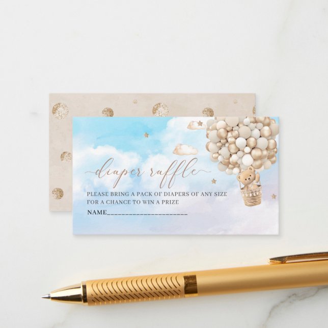  Watercolor pink bow ribbon baby shoEnclosure Card (Front/Back In Situ)