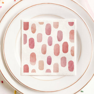 Watercolor pink brush. Modern simple cute pattern  Napkin