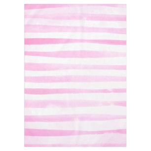 Watercolor Pink Brush Stripes Tablecloth