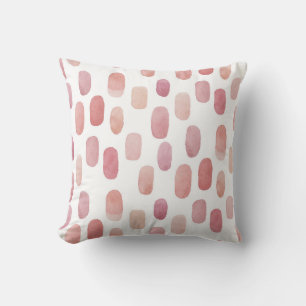 Watercolor pink brush stroke. Blush cute pattern Cushion