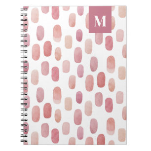 Watercolor pink brush stroke. Blush cute pattern Notebook