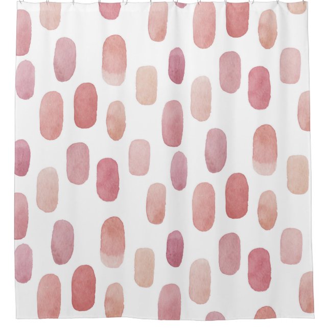 Watercolor pink brush stroke. Modern cute pattern  Shower Curtain (Front)