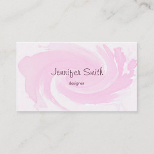 Watercolor Pink Brush Strokes Business Card
