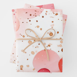 Watercolor Pink Bubbles Wrapping Paper Sheet